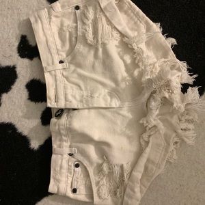 One Teaspoon White Denim Shorts